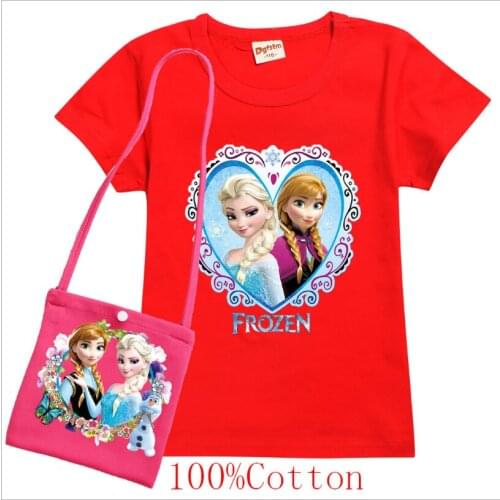 Childrens Wear Ice and Snow Childrens Summer Short Sleeve T-shirt Girls Cotton Bottomed Shirt Half SleeveT-shirt for Children