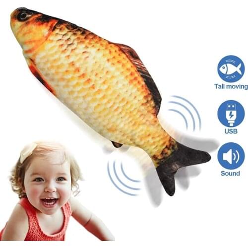 Kids Dancing Fish Toy USB Electric Charging Simulation Interactive Jumping Moving Floppy Fish Children Toy Fish For Kids Toys