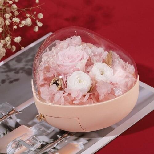 Heart-shaped eternal flower box wedding new explosions creative tumbler jewelry box Valentines Day gift box