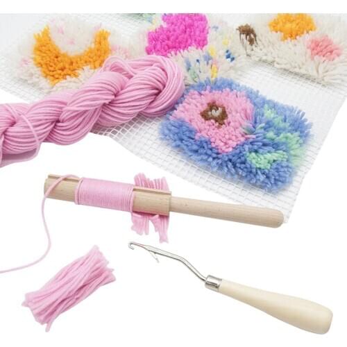 New 3pcs/set Hooking Mesh Latch Hook Yarn Cutter Tool For Tapestry Carpet Rug Making Quality Wooden Convenient DIY Tools Gadget