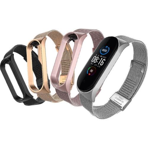 Fashion Wrist Band Bracelet Strap for Xiaomi Mi Band 5 MiBand 4 Strap Metal Bracelet Stainless Steel Wrist Strap Optional Color