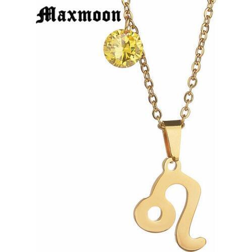 Maxmoon new arrival fashion jewelry Stainless Steel jewelry Leo plated plating Pendent Necklace new Fashion chain Necklace