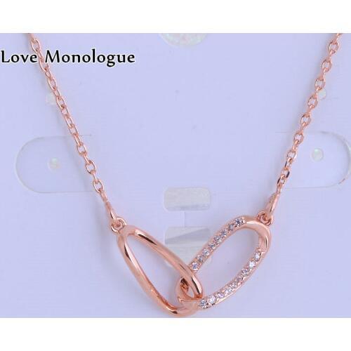 Love Monologue Aesthetic Tiny Cubic Zirconia Choker Necklace Pendants Rose Gold Color For Womens Jewelry X0541 Length 44.5CM