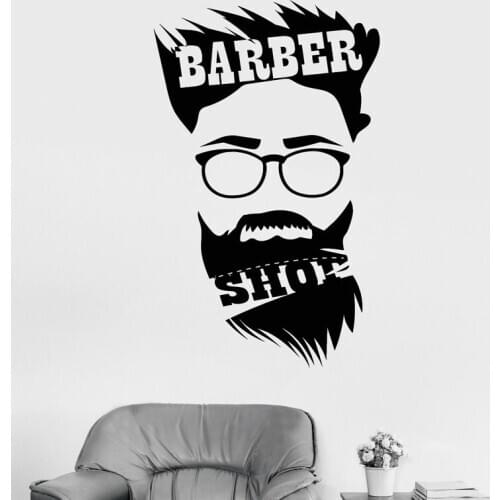 Barbershop Hair Salon Hairician Hairdresser Wall Sticker Vinyl Interior Decor Barber Shop Decals Removable Wallpaper Mural 4114