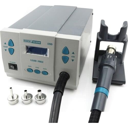 Quick 861DW lead-free hot air gun soldering station Intelligent digital display 1000W rework station For PCB chip repair