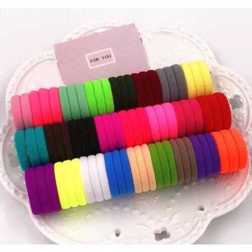50PCS/Lot Girls And Kids Hair Accessories Rubber Bands Candy Color The Ponytail Holder Elastic Hair Bands Headwear 3cm