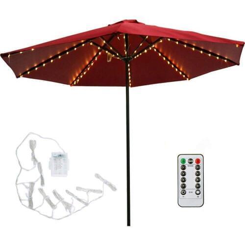 Patio LED Umbrella String Lights 104 LEDs 8 Lighting Mode with Remote Control Waterproof Lighting for Camping Tents Christmas