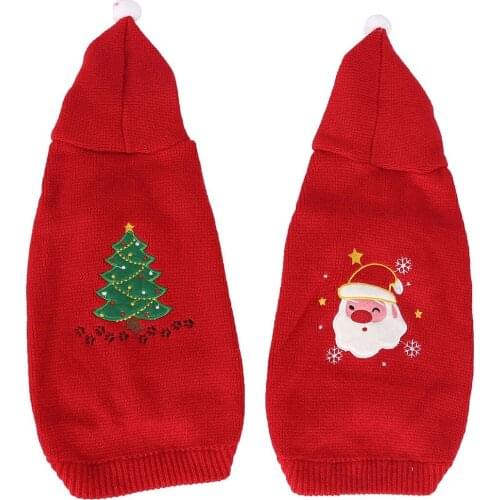 Dog Sweater Knitted Christmas Pet Dog Clothes Sweater Teddy Hoodie for Puppy Clothes