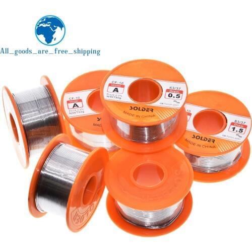 TZT 0.6/0.8/1/1.2/1.5MM 63/37 FLUX 2.0% 45FT Tin Lead Tin Wire Melt Rosin Core Solder Soldering Wire Roll For diy