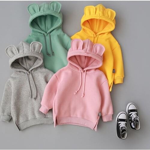 Spring Autumn Baby Boys Girls Clothes Toddler Baby Kids Hooded Cartoon 3D Ear Hoodie Sweatshirt Tops Clothes Infant Clothing