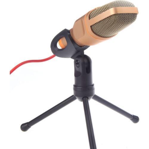 High Quality Professional Computer 3.5mm Microfono Condenser Microphone Mic with Stand Holder for PC Laptop Skype Recording