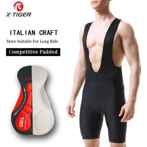 X-TIGER Classic Cycling Bib Shorts Race Bicycle Shorts Bike Pants With 5D Coolmax Gel Pad Tights Triathlon Man Pro Underwear