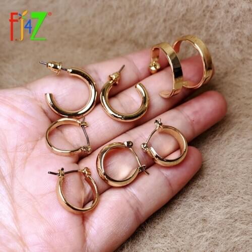 F.J4Z Hot Chic Hoop Earrings for Woman Fashion Steampunk Gold Color Alloy Earrings Sets Ladies Jewellries Gifts Dropship