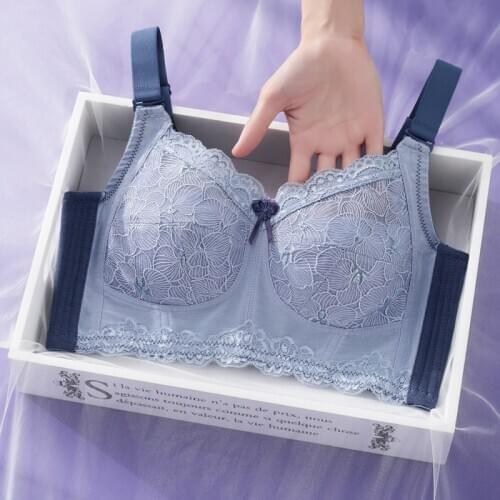 Women Full Coverage Wire Free Non-Foam Lace Bra 34 36 38 40 42 B C D E F