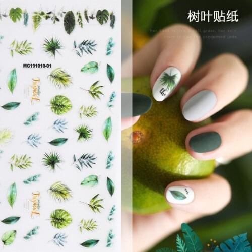 1 Sheet Leaf 3D Nail Art Transfer Stickers Japanese Nail Art Designs Floral Nail Professional Manicur for Nail Decorations