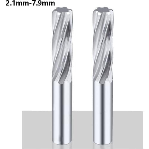 1pcs Carbide Machine Reamer Straight H7 Tolerance HRC55 Chucking Tungsten Steel CNC Metal Cutter 2.1mm-7.9mm