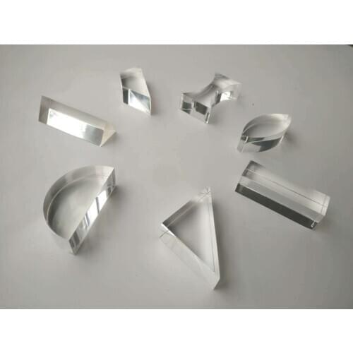 1PCS Optical Glass Concave Convex Lens Plexiglass Optical Lens Brick Acrylic Lens Scientific and Educational Experiment