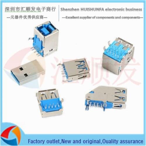 10pcs!!! USB3.0-AM/AF interface 90/180° female socket male square mouth A type B patch in-line socket connector