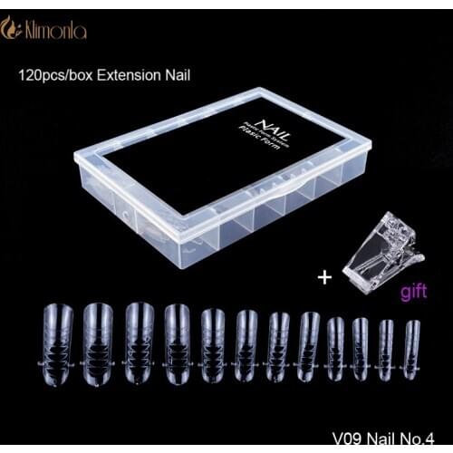 120pcs/box Quick Building Gel Mold Dual Forms Tips Nail System Tips Nail Extension Forms Top Molds Form For Building Mold No.4