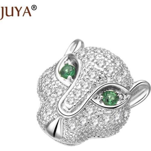 4 Pcs Wholesale 13mm*12mm Animal Beads Panther Leopard Beads Charms For DIY Bracelets Accessories Ornament Components kralen