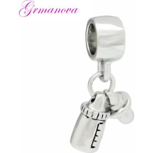 Baby bottle pacifier pendant charm beads female DIY jewelry classic pop amulet Fit Pandora Bracelet Womens DIY Jewelry