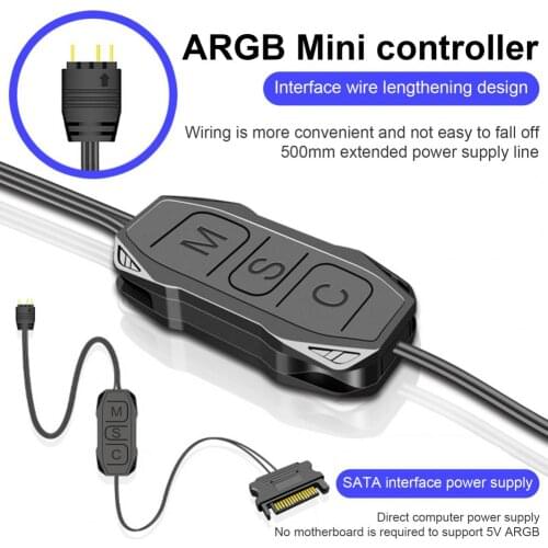 ARGB Controller Long-lasting Premium Simple Button Universal PC Fan ARGB Controller