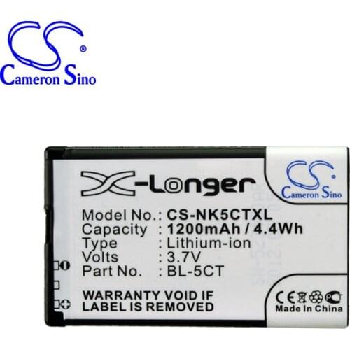 CameronSino for NOKIA 5220 5220 XpressMusic 5630 6303 6303 classic C3-01 C5 C5-00 C6-01 BL-5CT battery