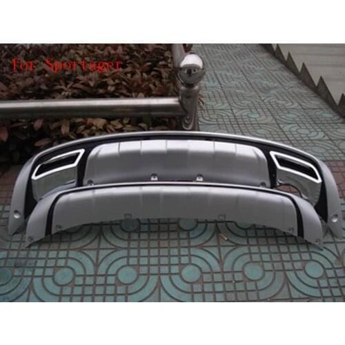 ABS Chrome Front+Rear bumper cover trim plastic Bumper bars front and rear bumper for 2011-2017 Kia Sportager Car styling