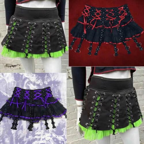 Kawaii Gothic Short skirt SexyPunk Short skirt Dark Short skirt Street Short skirt aesthetic skirt y2k Short skirt vintage skirt