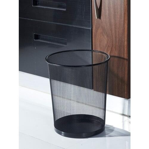 Trash Can Large Household Office Kitchen Living Room Toilet Creative Trash Can Toilet Dormitory Iron Mesh Paper Basket Poubelle
