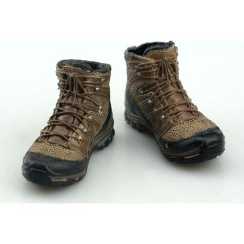 In Stock 1/6 Male Soldier Solid Combat Boots Shoes RIP Seal Team Six Combat Boots Outdoor Hiking for 12'' Detachable Feet Body