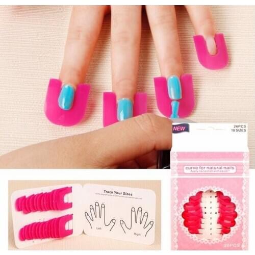 Nail Polish 26 Pcs/lot Anti-Flooding Plastic DIY Template Manicure Tools Set Nail Care Women Fashion Model Anti-nail model New