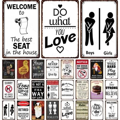 Do What You Love Retro Metal Sign Toilets Sign Wall Kitchen Apartment Home Art Vintage Decor Metal Poster 30X20Cm