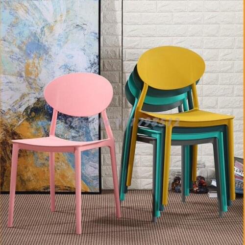 Nordic dining chair home modern minimalist restaurant plastic backrest desk ins net red stool lazy makeup nail chair