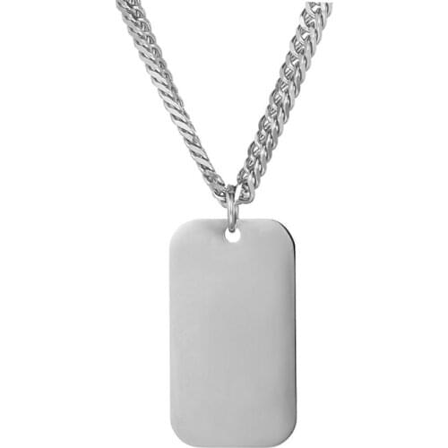 Stainless Steel Personalized Engraved Necklace Custom Photo Name Pendant Necklaces For Children Men Birthday Gift