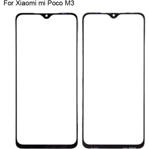 For Xiaomi mi Poco M3 Front LCD Glass Lens touchscreen POCO m 3 Touch screen Panel Outer Screen Glass without flex