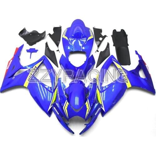 Complete Motorcycle Fairings Kit for Suzuki GSXR600 K6 2006 2007 GSXR750 K6 2006 2007 ABS Plastic Body Work Royal Blue Yellow
