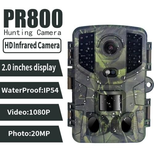 PR800 2021 New arrived Trail Camera 20MP 1080P Night Vision Waterproof Hunting Cam for Wildlife Monitoring Motion Activated