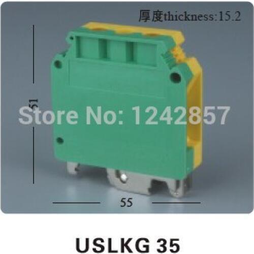 JHUK Series currency earthing terminal blocks/connection ground terminal suit DIN rail type,USLKG35