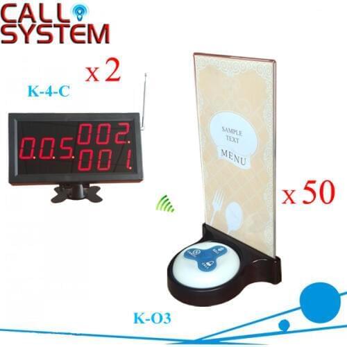Service Pager Caller System 50 buttons with menu holder 2 desktop receiver for catering equipment