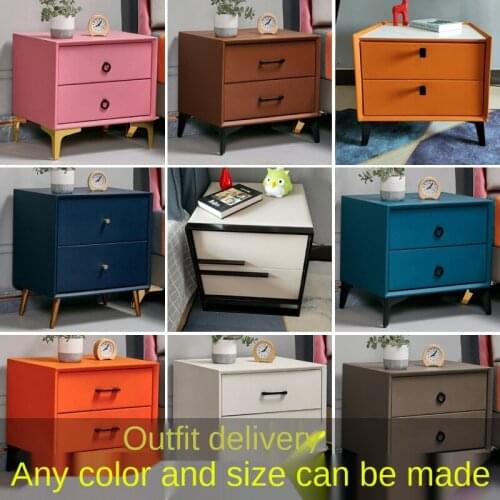 Solid Wood Smart Bedside Table Light Luxury Nordic Dark Green Bedroom Childrens Bedside Table Night Stand for Bedroom Furniture