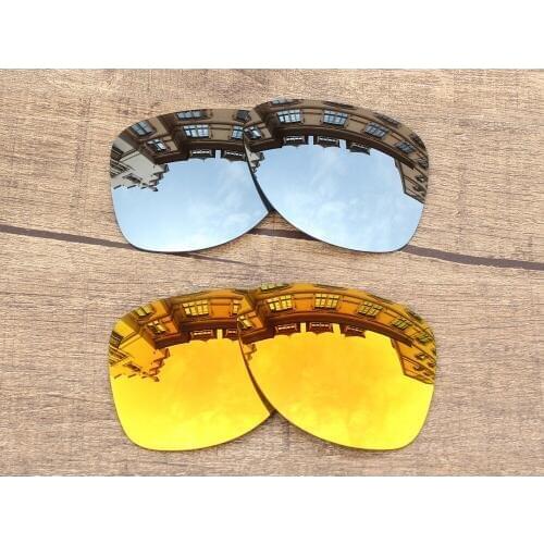 Vonxyz 2 Pairs Ruby Mirror & Chrome Mirror Polycarbonate Replacement Lenses for-Oakley Dispatch 2 Frame