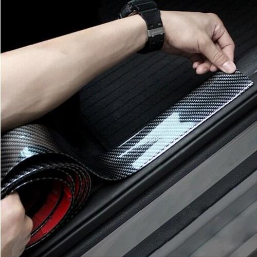 Car Door Sill Carbon Fiber Protector Stickers Styling for peugeot 206 207 307 308 407 508 for Mitsubishi asx lancer outlander