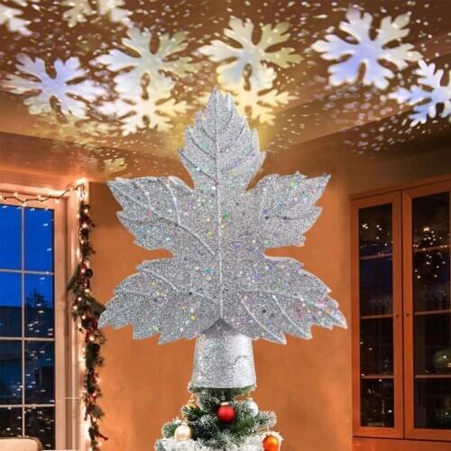 Star Christmas Tree Topper Light Snowflake LED Laser Projector New Year Party Home Decoration Christmas Tree Ornament