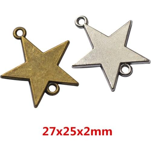 10 pcs Vintage zinc alloy charms Star connector pendant DIY Bracelet Necklace metal jewelry accessories Makings 6621
