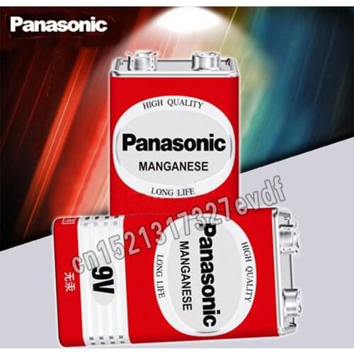 2PCS/LOT 100% Genuine Panasonic Greencell PP3 6F22 6LR61 MN1604 9V Block Heavy Duty Cell Battery