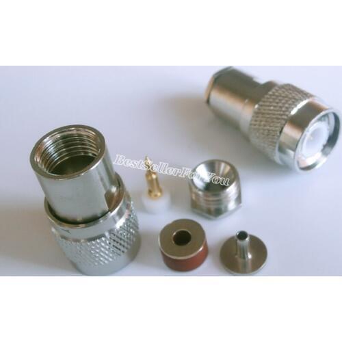 2Pcs TNC male plug clamp For RG174 LMR100 RG316 cable Straight RF Connector