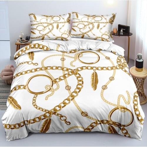 3D White Bedclothes Design Modern Quilt Cover Sets Baroque Comforter Cases Pillow Sham King Queen Super King Twin Size 180*200cm