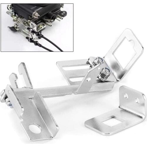 Throttle Cable Bracket, 2Pcs Adjustable Throttle Cable Bracket Kickdown Chrome Throttle Cable Mount for SBC BBC Holley