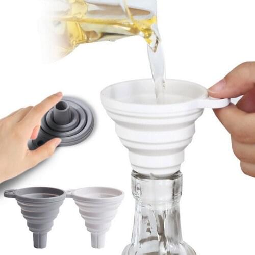 Kitchen Silicone Foldable Funnel Collapsible Or Car Auto Engine Funnel Folding Liquid Dispensing Telescopic Transfer Universal